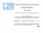 HP performance award for ...